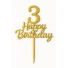 Cake Topper Doré Métallisé – Chiffres 0 à 9 “Happy Birthday”