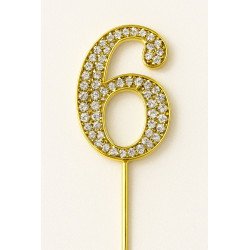 Cake Topper Chiffres Strass Doré – de 0 à 9