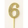 Cake Topper Chiffres Strass Doré – de 0 à 9