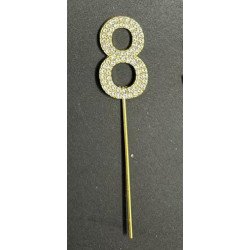Cake Topper Chiffres Strass Doré – de 0 à 9