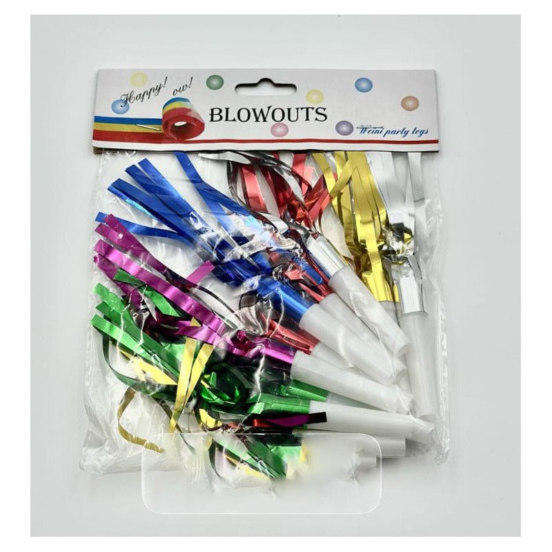 Lot de 10 Sifflets de Fête Métalliques Multicolores