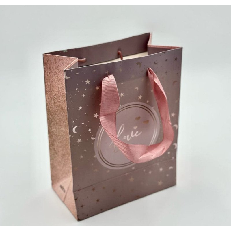 Luxury Pink & Gold Gift Bag - LOVE Theme