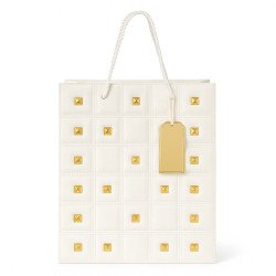 White Gift Bag with Gold Studs