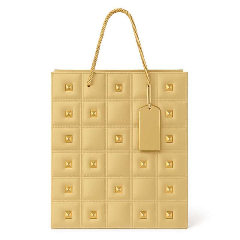 Gold Gift Bag with Gold Studs