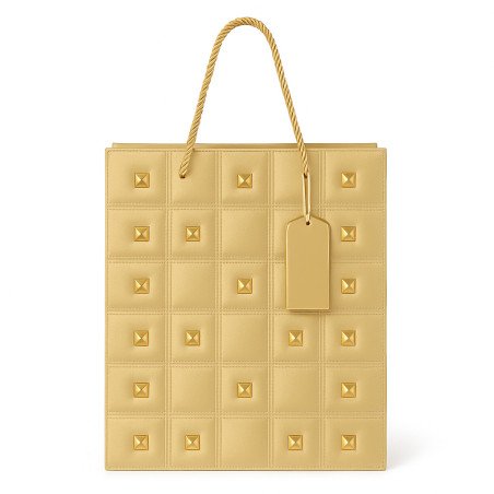 Gold Gift Bag with Gold Studs