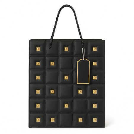 Black Gift Bag with Gold Studs