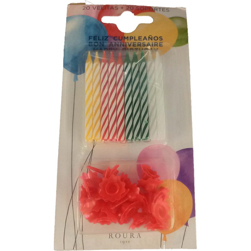 20 BOUGIE MULTICOLEUR