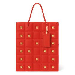 Red Gift Bag with Gold Studs