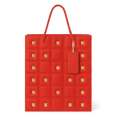 Red Gift Bag with Gold Studs