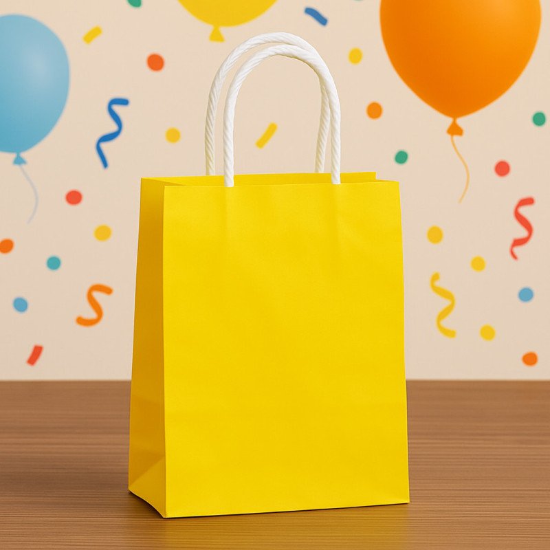 Sachet Cadeau Jaune Brillant