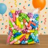 Pack of 100 Colorful Polka Dot Party Whistles