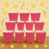 Lot de 10 Boîtes à Pop-Corn Rose Foncé – Forme Festive