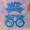 Lunettes "Happy Birthday" Bleues Pailletées avec Bandeau