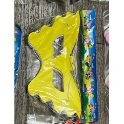 Set of 6 Yellow Metallic Party Masks