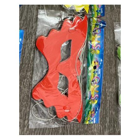 Lot de 6 Masques de Fête Métallisés Rouges