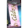 "Happy Birthday" Sash – Pink Satin with Gold Letters