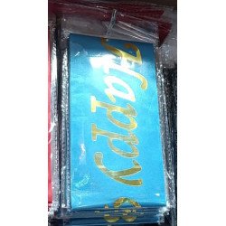 "Happy Birthday" Sash – Blue Satin with Gold Letters