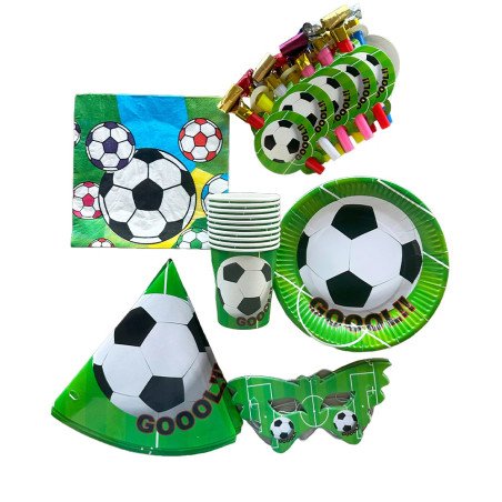 Football Theme Birthday Party Pack – 6 Items (10 pieces per item)