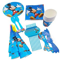 Pack Anniversaire Thème Mickey – 10 Articles (10 pièces par article)