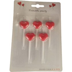 5 BOUGIES COEUR