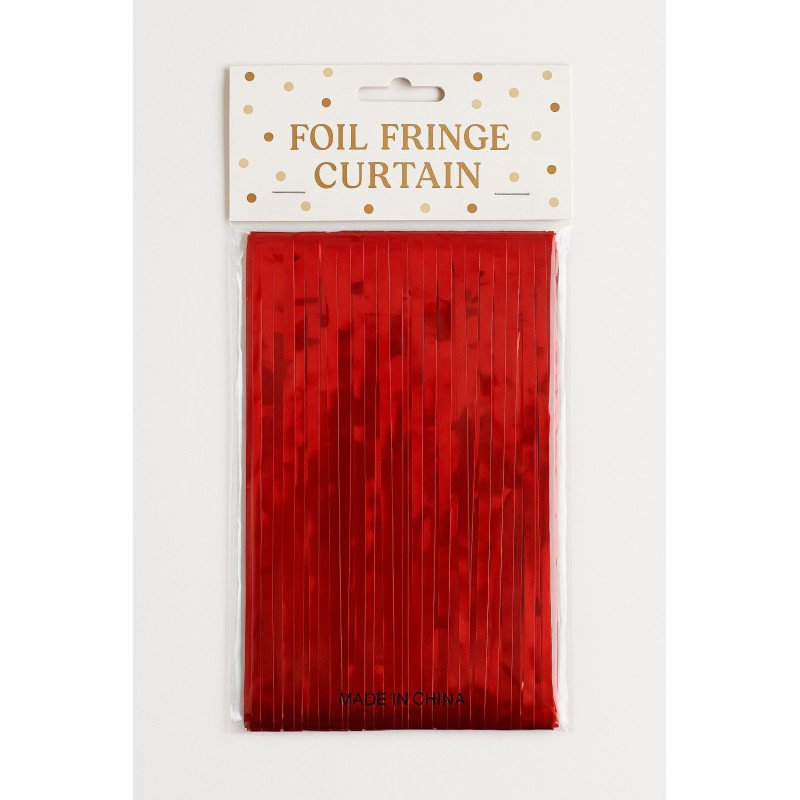 Rideau Métallisé Rouge – 1 Pièce