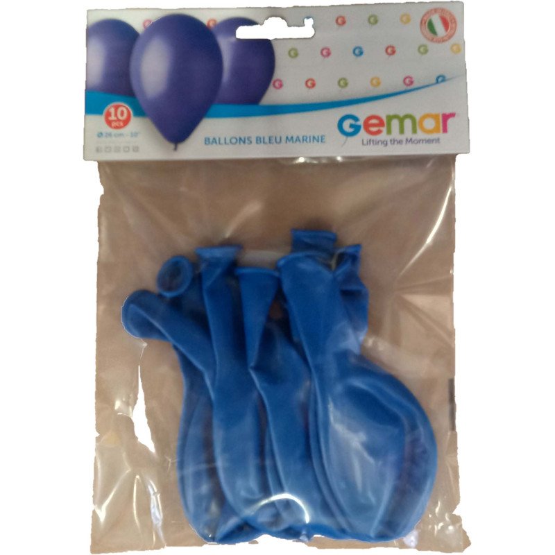 10 BALLONS BLEU MARINE