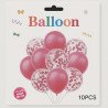 Pack of 10 Balloons – 5 Solid Pink & 5 Pink Confetti