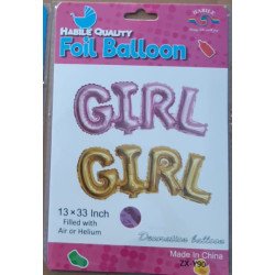 Foil Balloon "GIRL" – Pink & Gold – 33 x 13 Inches