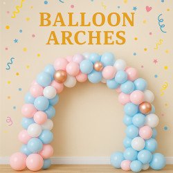 Balloon Arch – Pink, Blue & White – Party Decoration