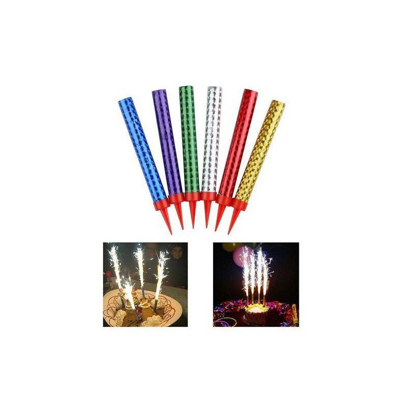 Bougies Fontaines Scintillantes Multicolores – Lot de 6