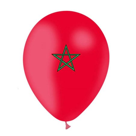 Sachet de 100 Ballons en Latex - Couleurs Drapeau Marocain (Rouge et Vert)