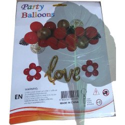 Kit de Ballons "Love" - Rouge, Or et Blanc (25 pièces)