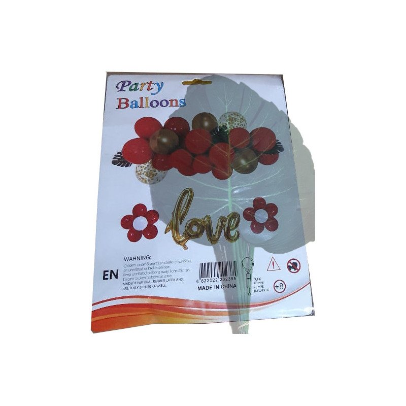 Kit de Ballons "Love" - Rouge, Or et Blanc (25 pièces)