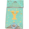 "Happy Birthday" Banner Turquoise and Gold Starry