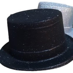 Black Glitter Top Hat