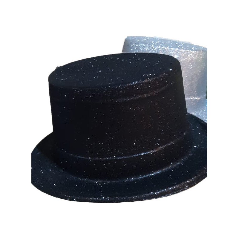 Black Glitter Top Hat