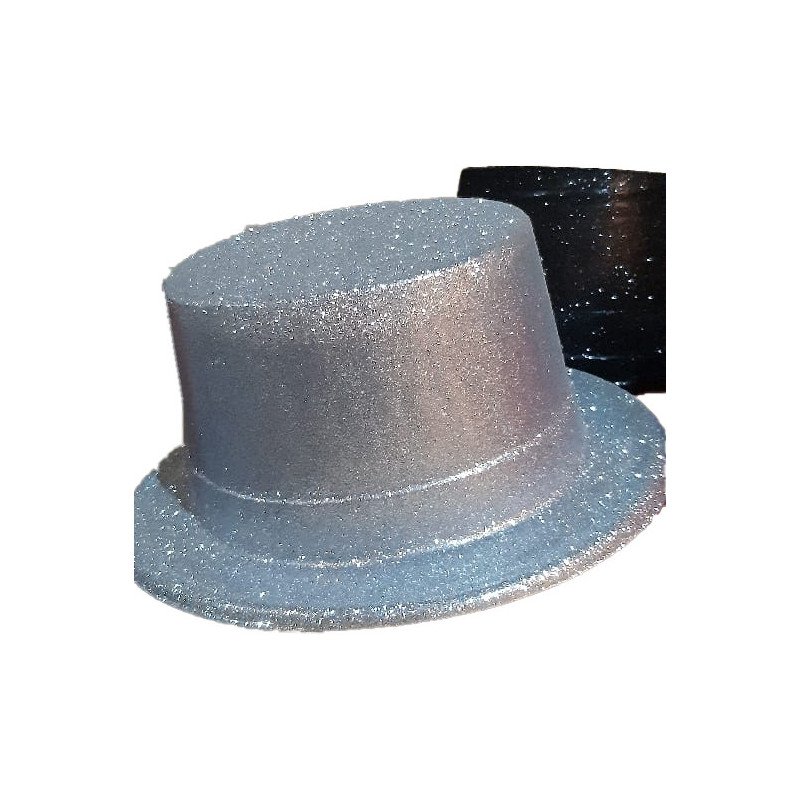 Silver Glitter Top Hat