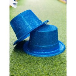 Blue Glitter Top Hat