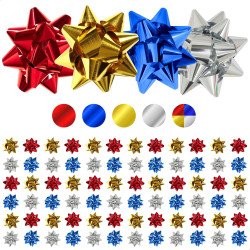 Nœud Cadeau Métallisé Auto-Adhésif (Vendu à l'Unité)