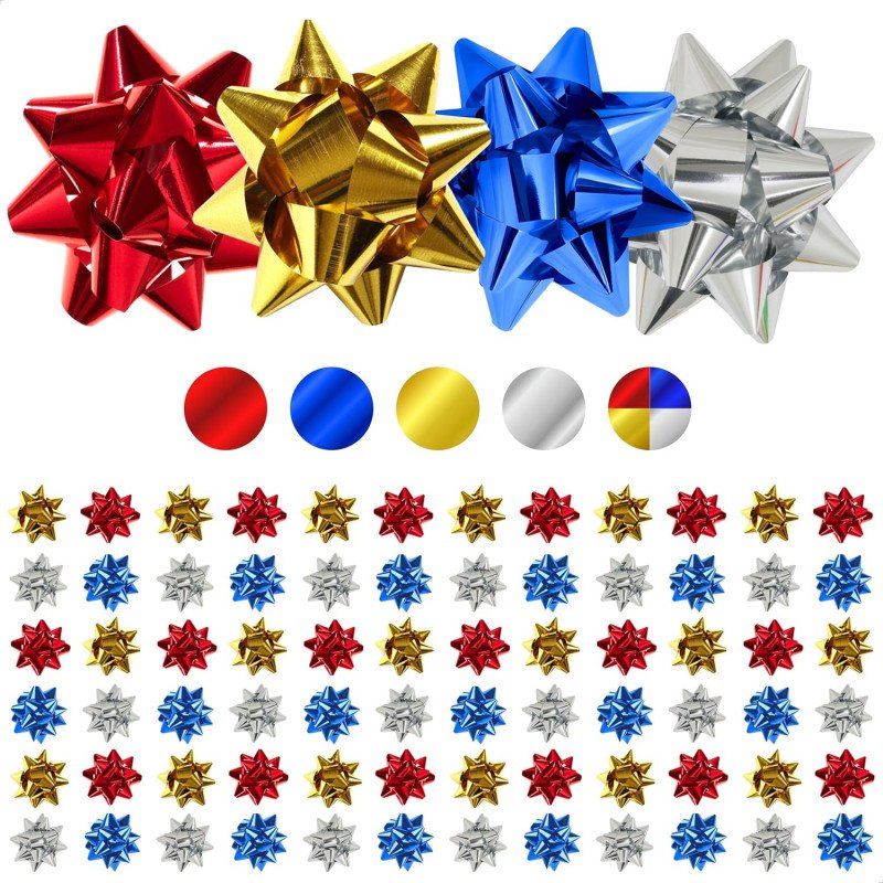 Nœud Cadeau Métallisé Auto-Adhésif (Vendu à l'Unité)