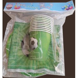 30-Piece Disposable Football / Soccer Theme Pack Green