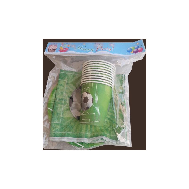 Pack de 30 Pièces Jetable Thème Football / Soccer Vert