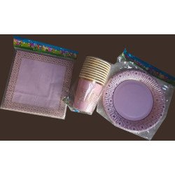 Pack de 30 Pièces Jetable "Happy Birthday" Rose et Doré Luxe - Fête Adulte