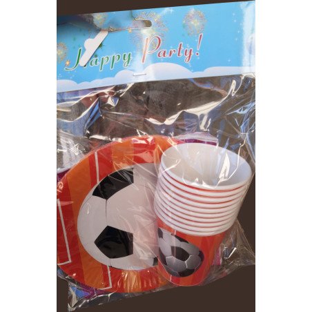 Pack de 30 Pièces Jetable Thème Football / Soccer Rouge