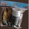 30-Piece Disposable Black and Gold Round Confetti Pack