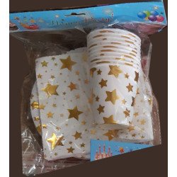 30-Piece Disposable Gold Stars on White Pack