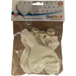 10 BALLONS C UR BLANC 26 CM