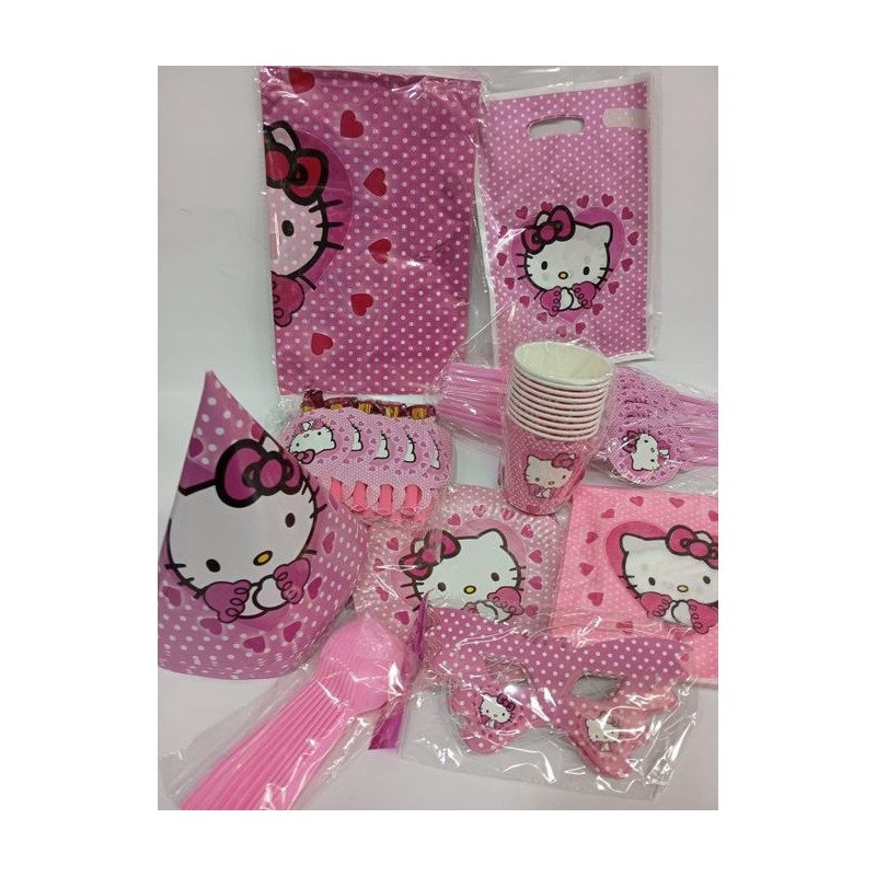 Pack Fête Complet Hello Kitty - 10 Articles / 10 Pièces par Article