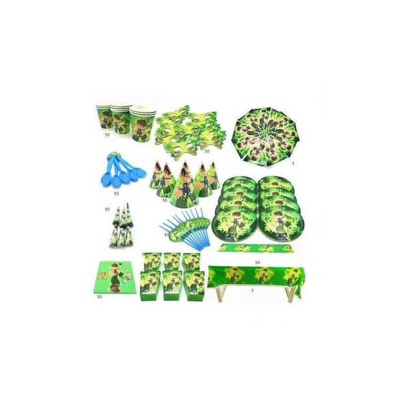 Complete Ben 10 Party Pack - 10 Items / 10 Pieces per Item