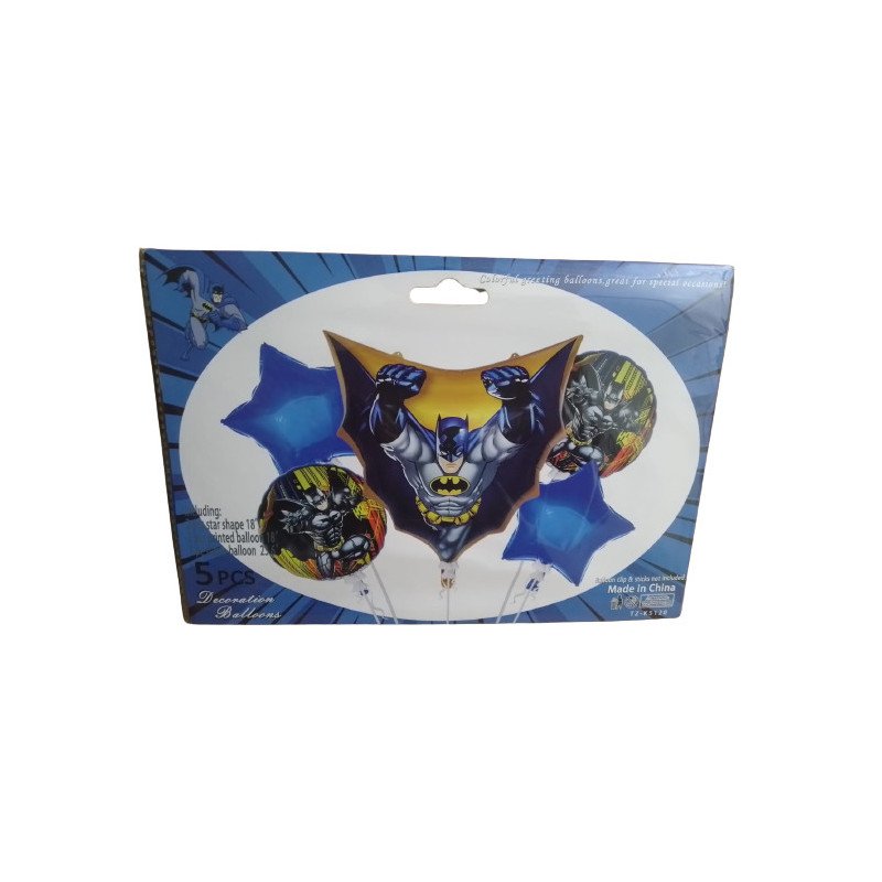 Pack de 5 Ballons de Décoration - Thème Batman